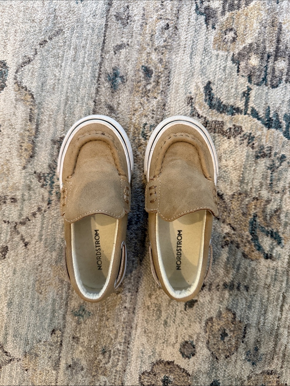 Nordstrom Kids Tan Suede Slip-On Moccasins